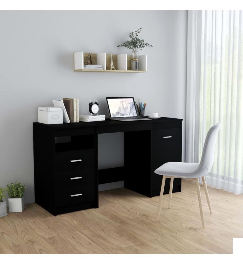 Bureau Noir 140x50x76 cm Bois dingénierie