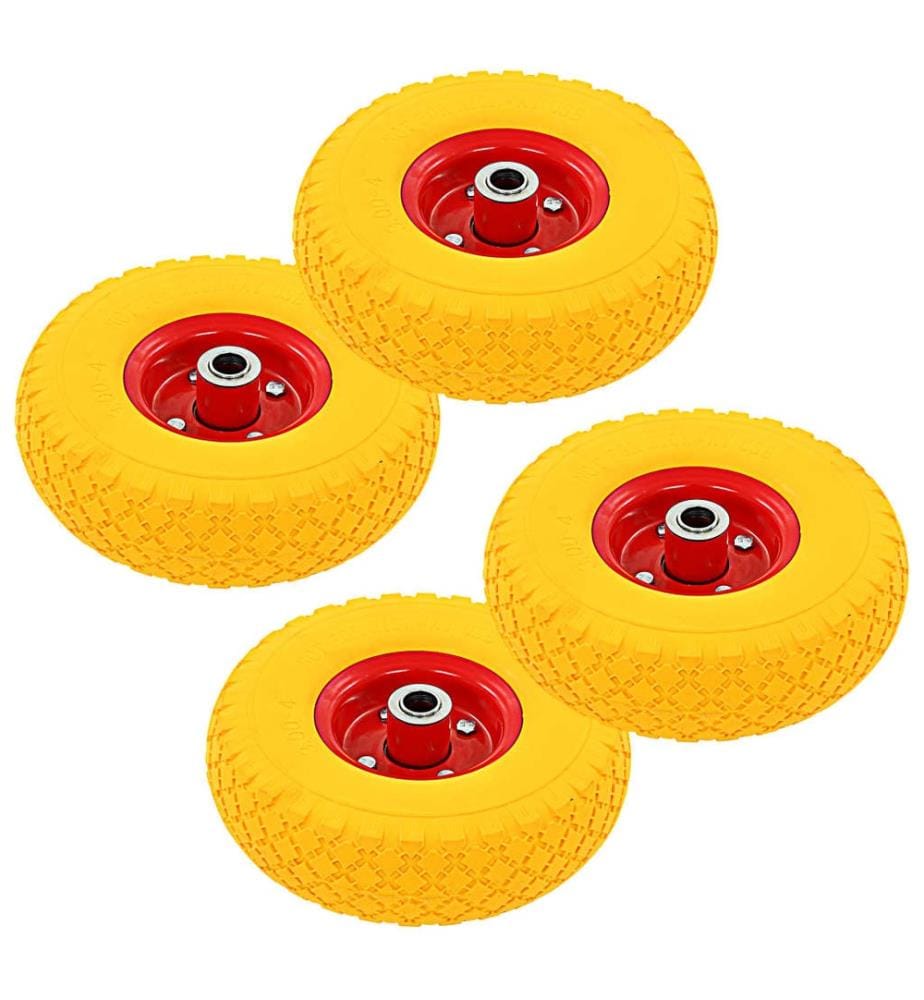 Roues de diable 4 pcs PU solide 3.00-4 (245x82)