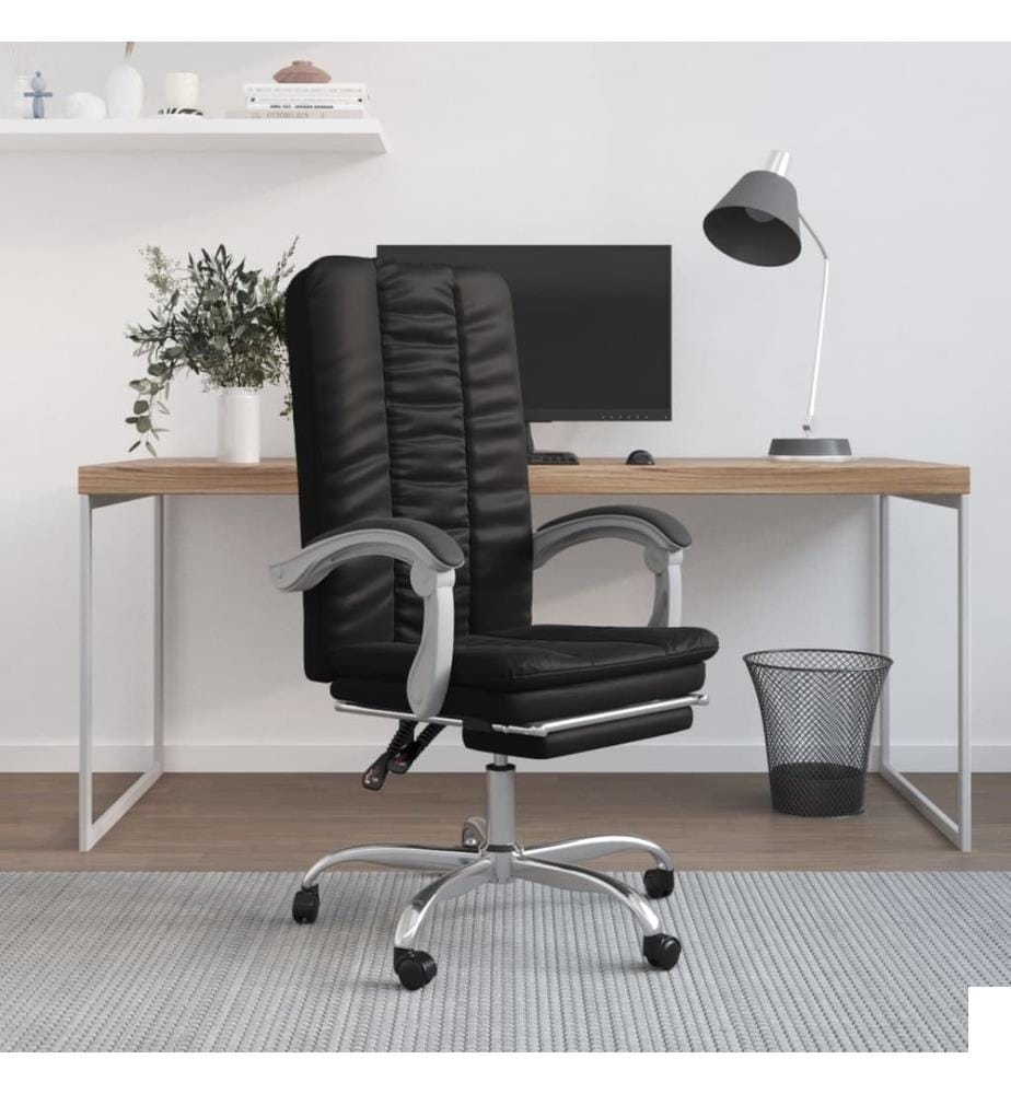 Fauteuil inclinable de bureau Noir Similicuir