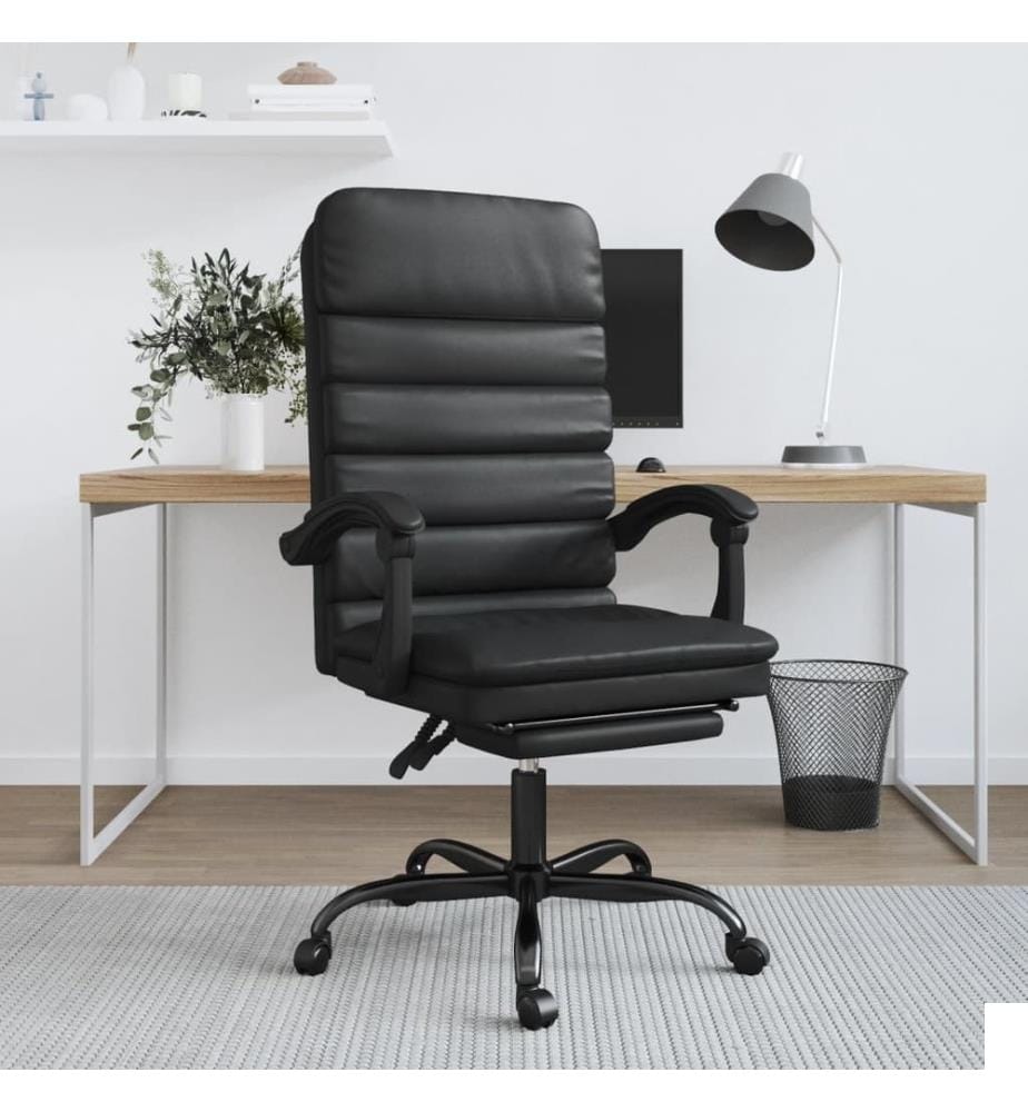 Fauteuil de massage inclinable de bureau Noir Similicuir