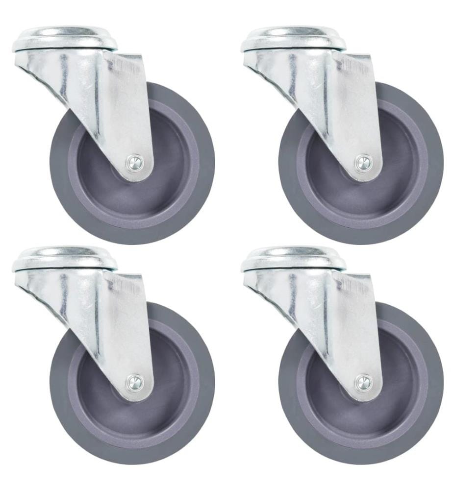 4 pcs Roulettes pivotantes à trou de boulon 75 mm