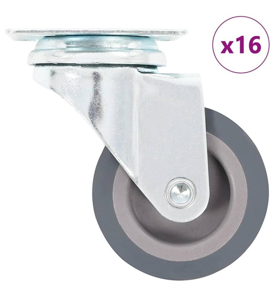 16 pcs Roulettes pivotantes 50 mm