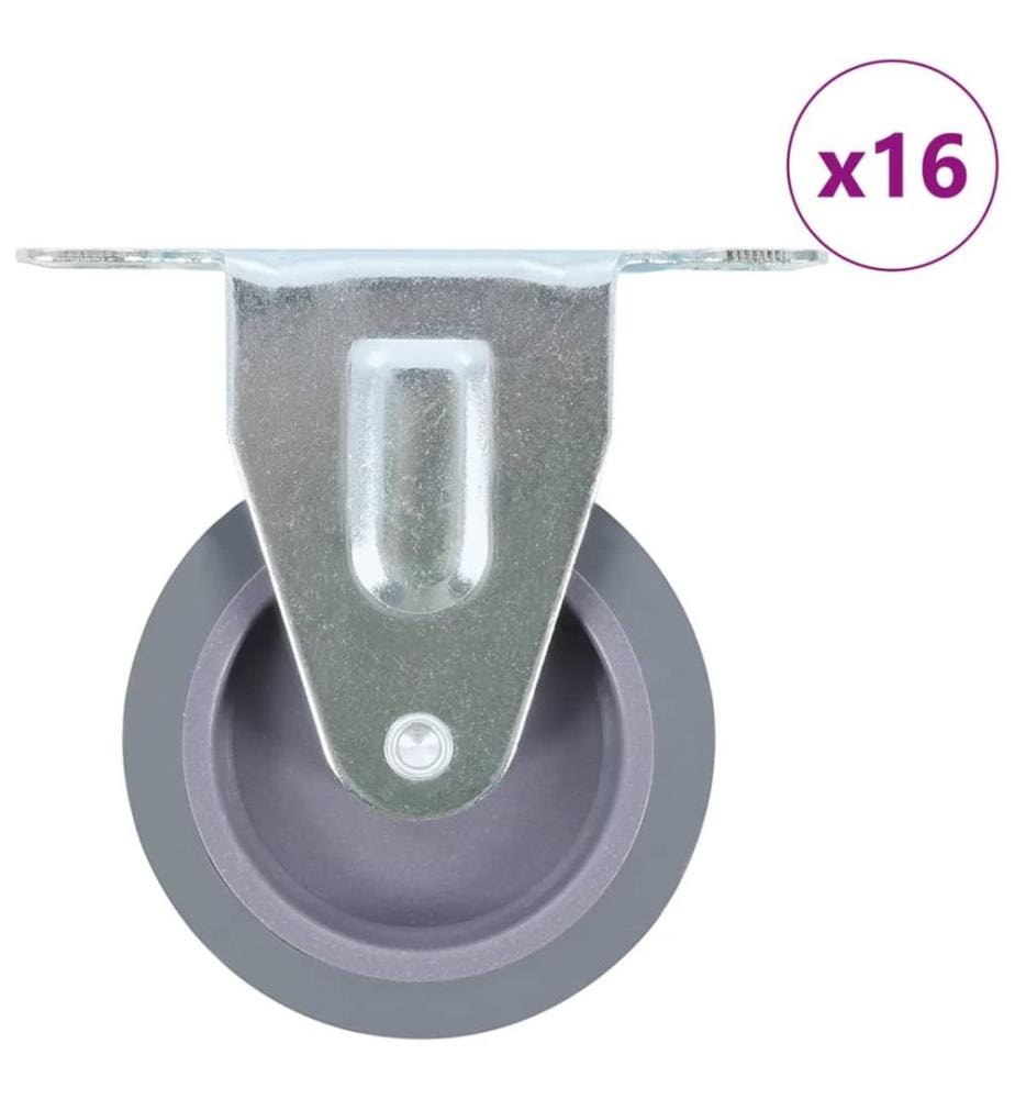 16 pcs Roulettes fixes 75 mm