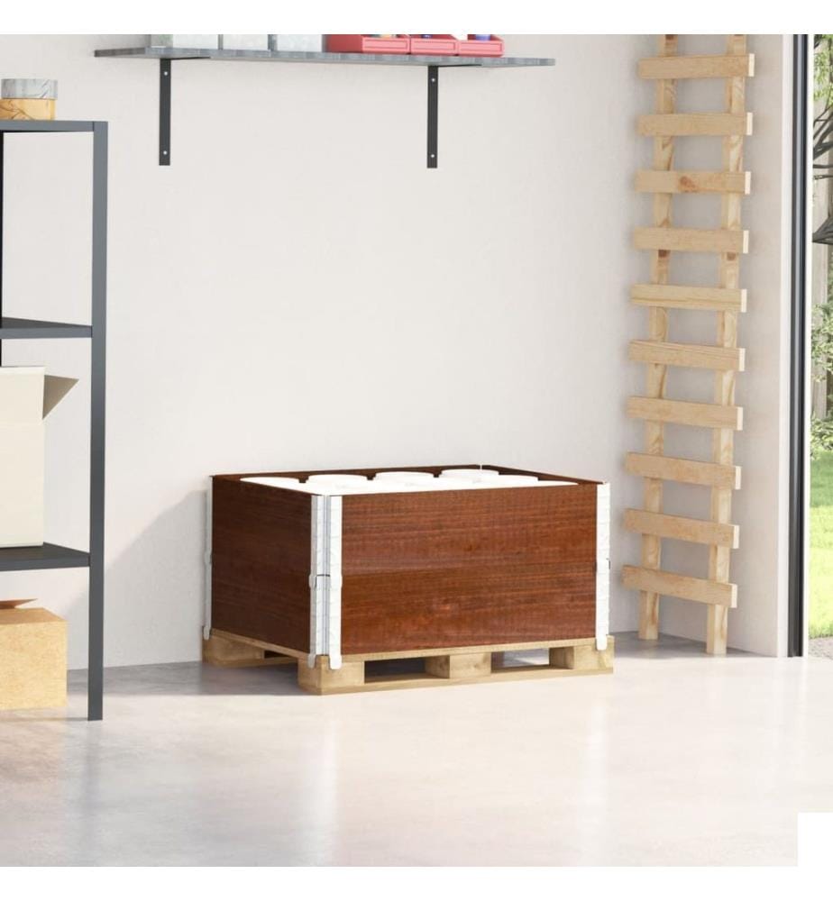 Colliers de palette 2 pcs marron 80x60 cm bois de pin solide