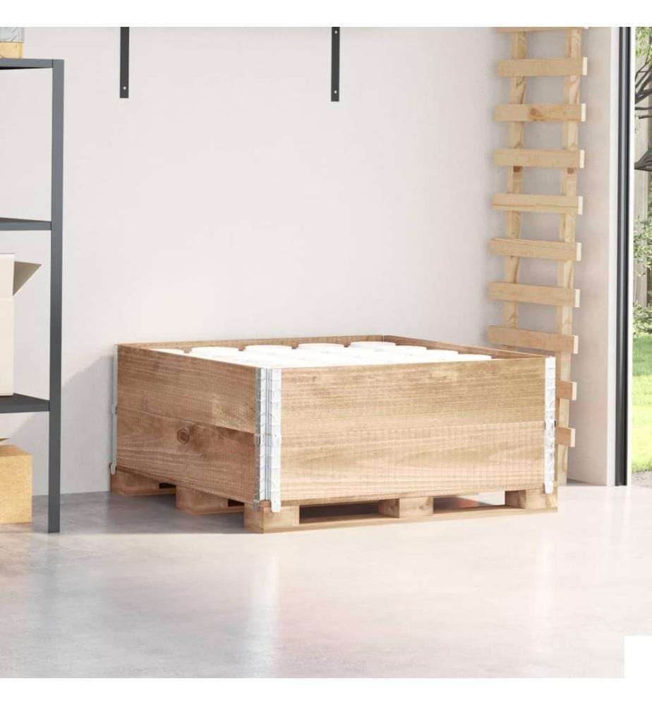 Colliers de palette 2 pcs 100x100 cm bois de pin solide