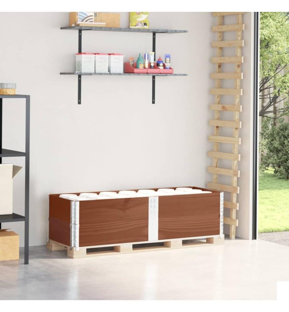Colliers de palette 2 pcs marron 150x50 cm bois de pin solide