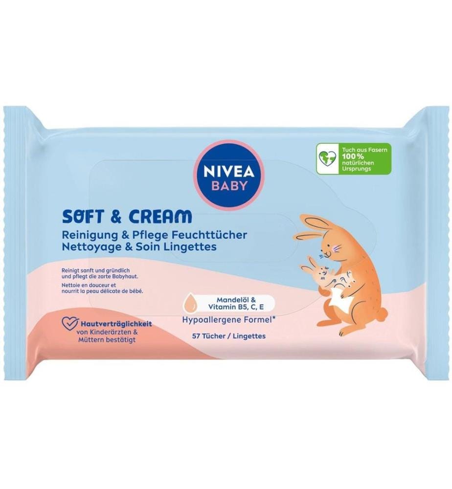 NIVEA BABY - Lingettes humides Soft & Cream 1 x 57 pcs.