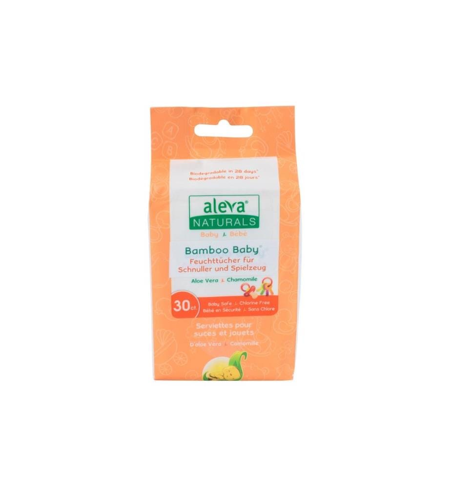 Aleva Naturals - Lingettes humides Pour tétines et jouets 30 pièces