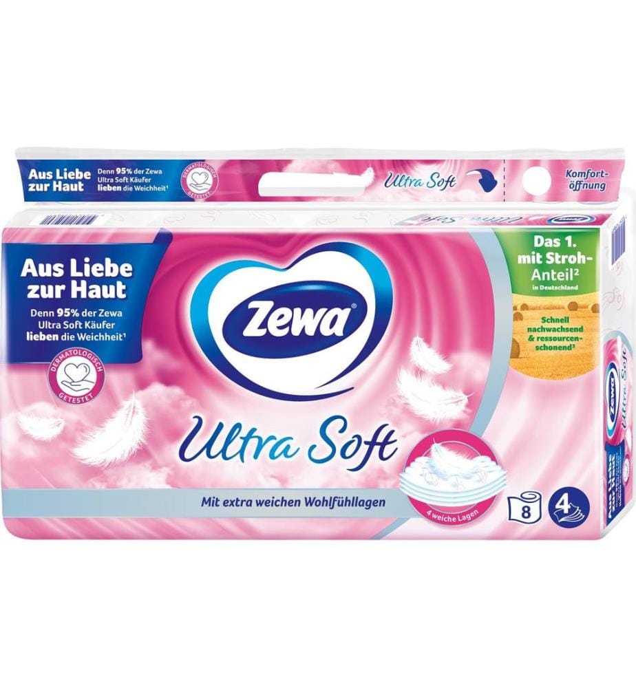 ZEWA - Papier toilette Ultra Soft 8 rouleaux