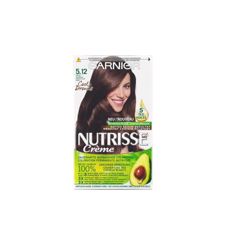 Garnier - Coloration pour cheveux Nutrisse Crème 5.12 Brun clair froid