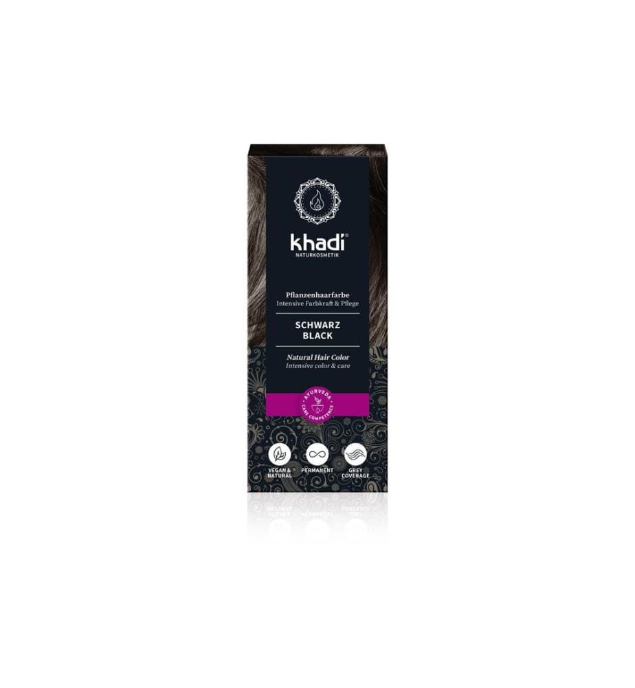 khadi - Coloration pour cheveux Plante couleur cheveux noir 100 g