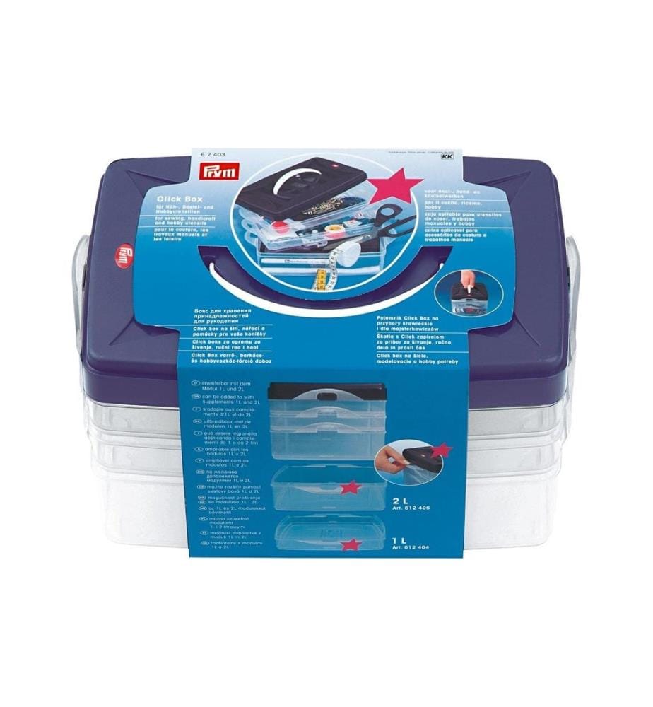 PRYM - Boîte de rangement Click, 24 x 16.5 x 14 cm, modèle de base