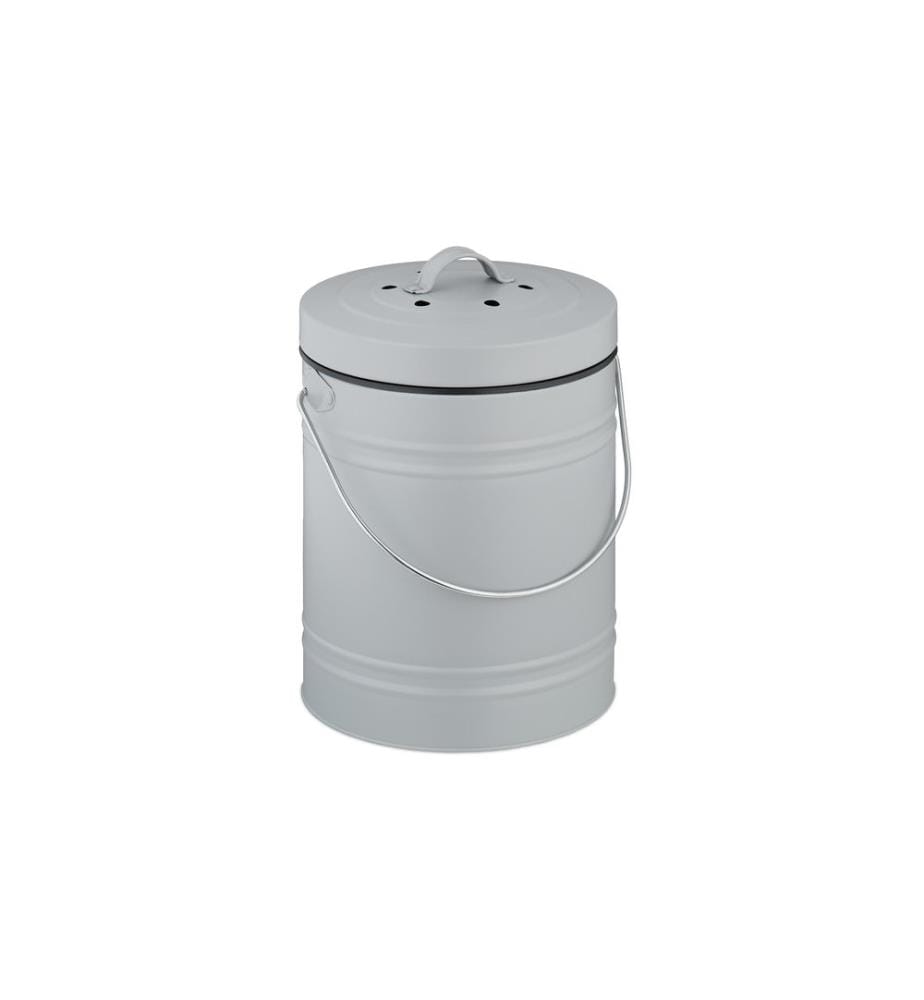 RELAXDAYS - Seau à compost avec filtre anti-odeur, 5 l, Gris