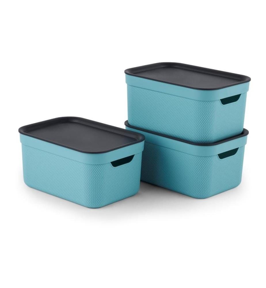 ROTHO - Boîte de rangement A5 Jive 3 pièces, Bleu clair