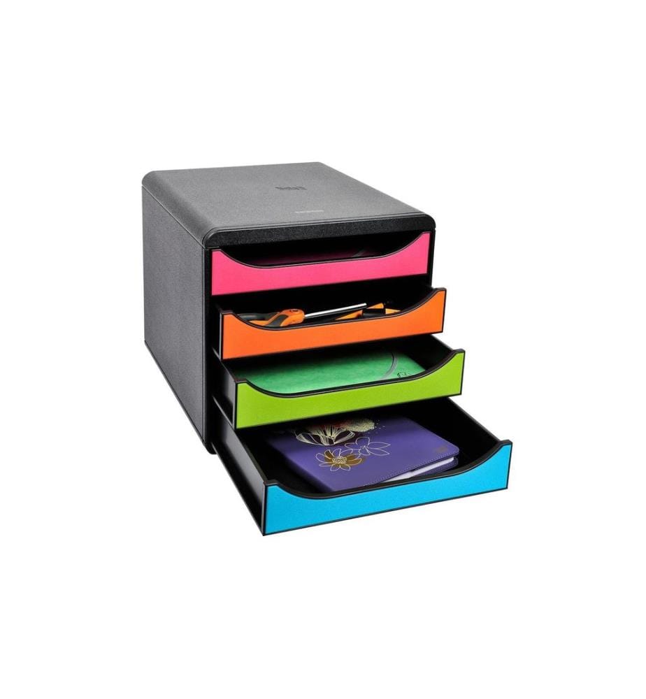 BIELLA - Boîte à tiroirs Big-Box A4+ Noir/Multicolore