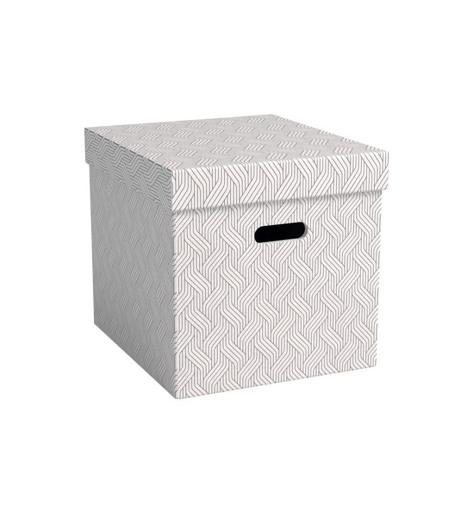 VON - Boîte darchivage Cube 29 l, 3 pièces, Blanc