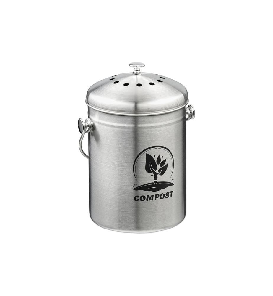 RELAXDAYS - Seau à compost avec filtre anti-odeur 5 l, Noir/Argenté