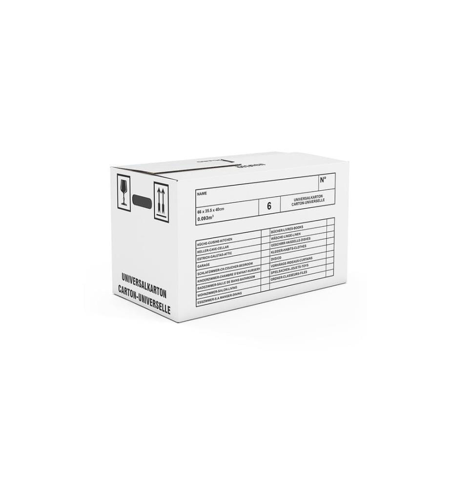ANTALIS - Carton de déménagement 66 x 36 x 40 cm 10 pièces, Blanc
