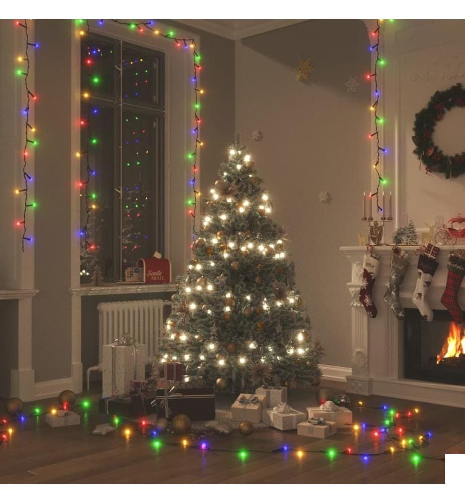 Guirlande lumineuse 400 LED Multicolore 40 m 8 effets lumineux