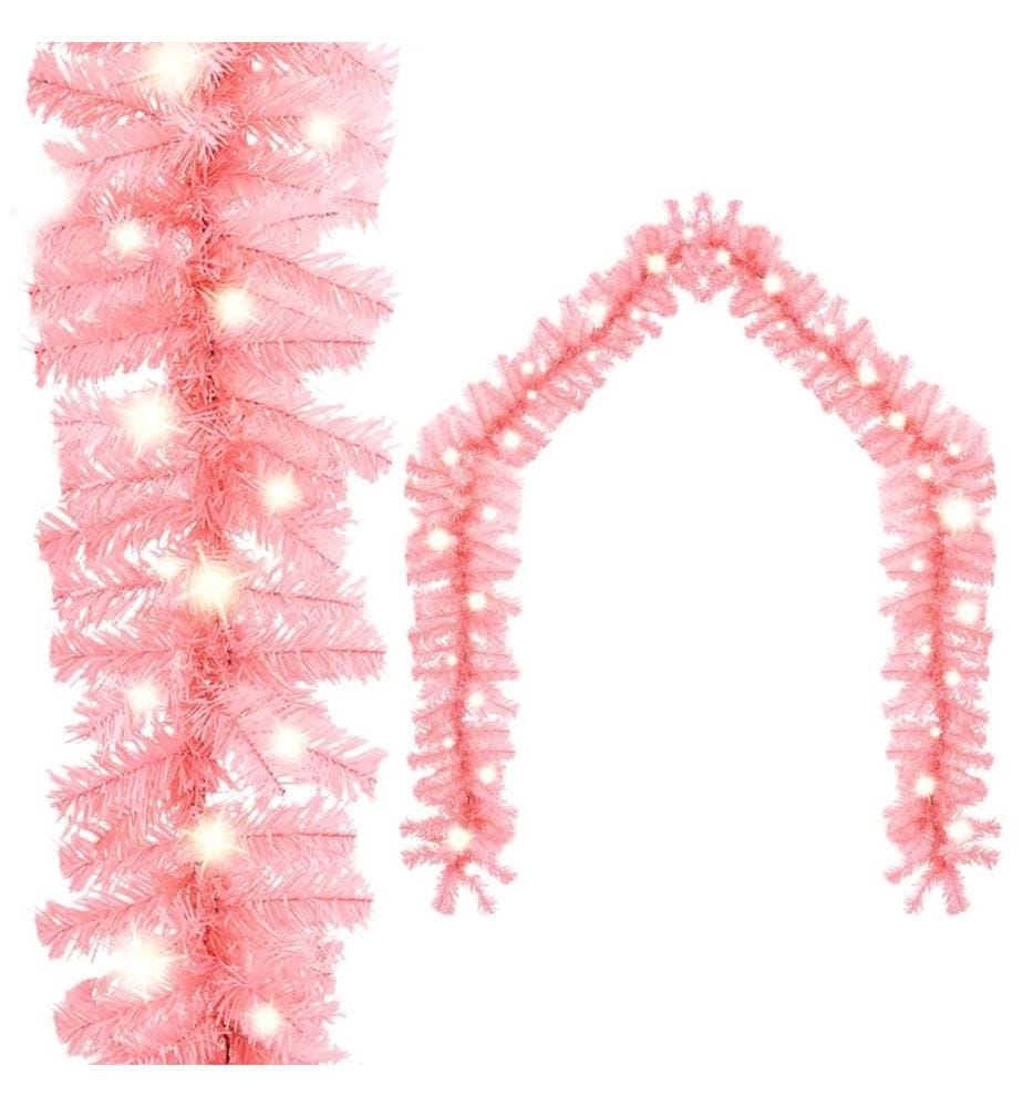 Guirlande de Noël avec lumières LED 5 m Rose