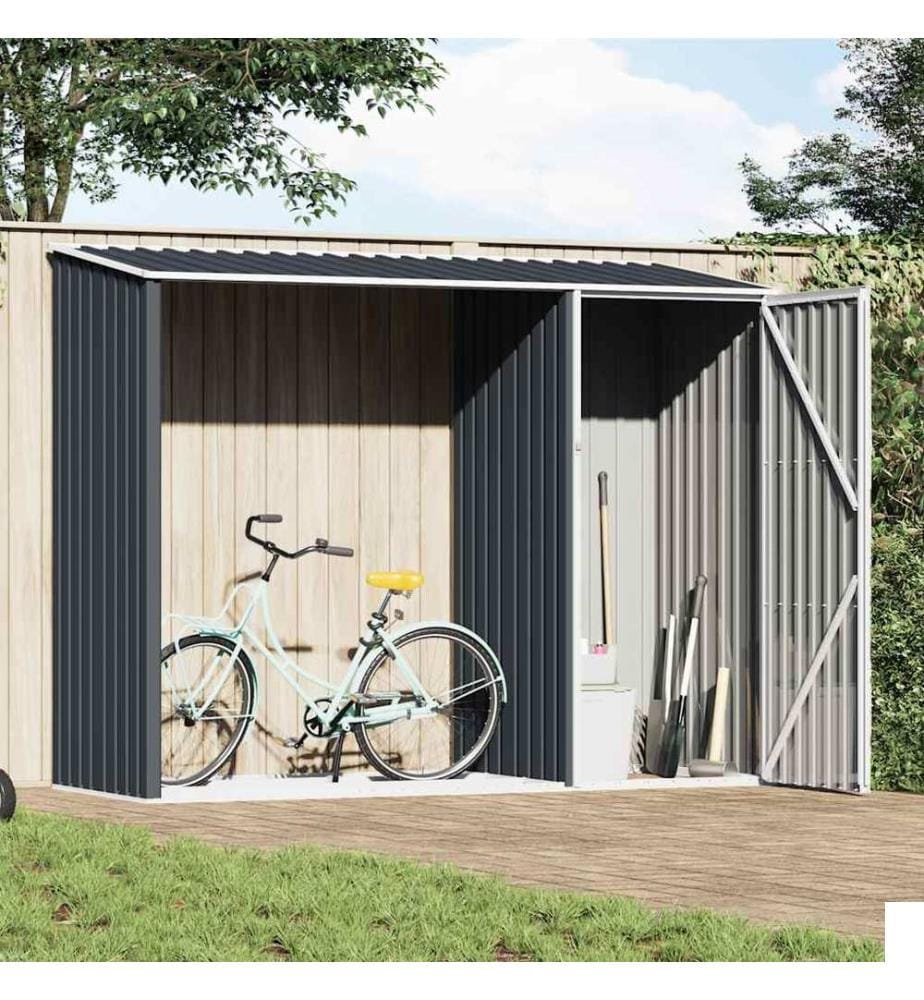 Abri à bois de jardin Anthracite 245x98x159 cm Acier galvanisé