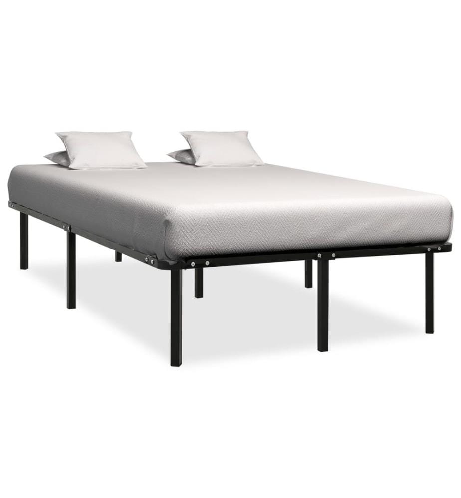 Cadre de lit sans matelas noir métal 180x200 cm