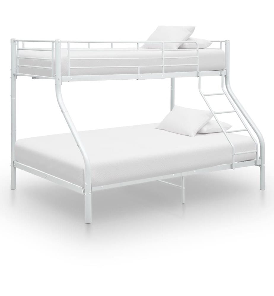 Cadre de lit superposé sans matelas Blanc 140x200 cm/90x200 cm