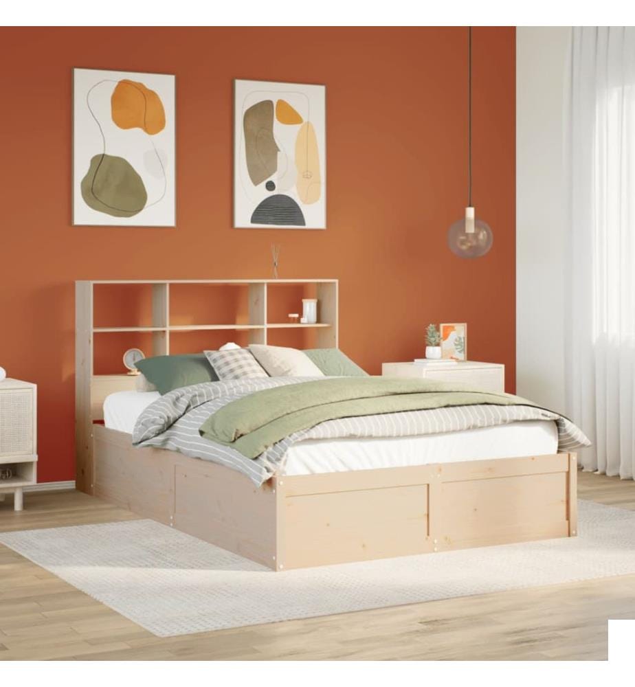 Cadre de lit sans matelas 140x200 cm bois massif de pin