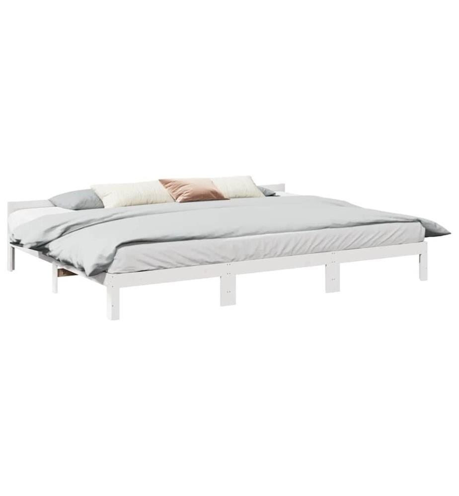 Cadre de lit familial sans matelas blanc 240x200 cm