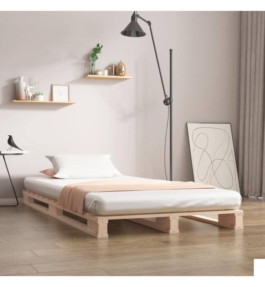 Lit de palette 100x200 cm bois de pin massif