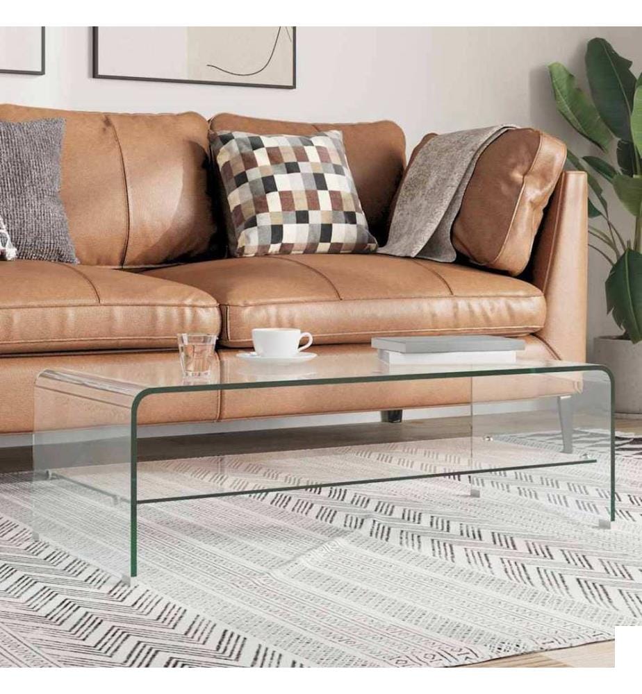 Table basse Clair 98x45x31 cm Verre trempé