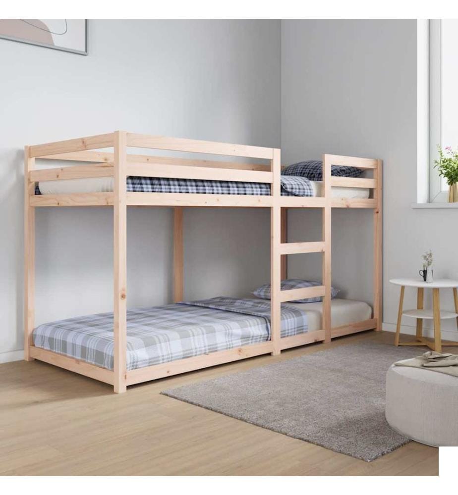 Lit superposé sans matelas 80x200 cm bois de pin massif