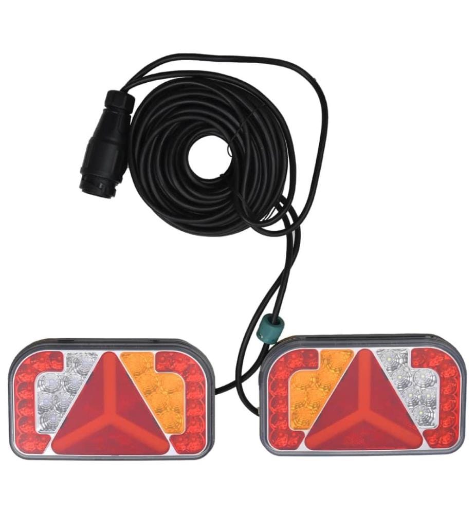 Feux de remorque 2 pcs Rouge 24x5x14,5 cm Ampoule LED 12 V