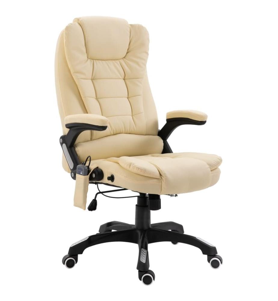 Chaise de bureau de massage Crème Similicuir