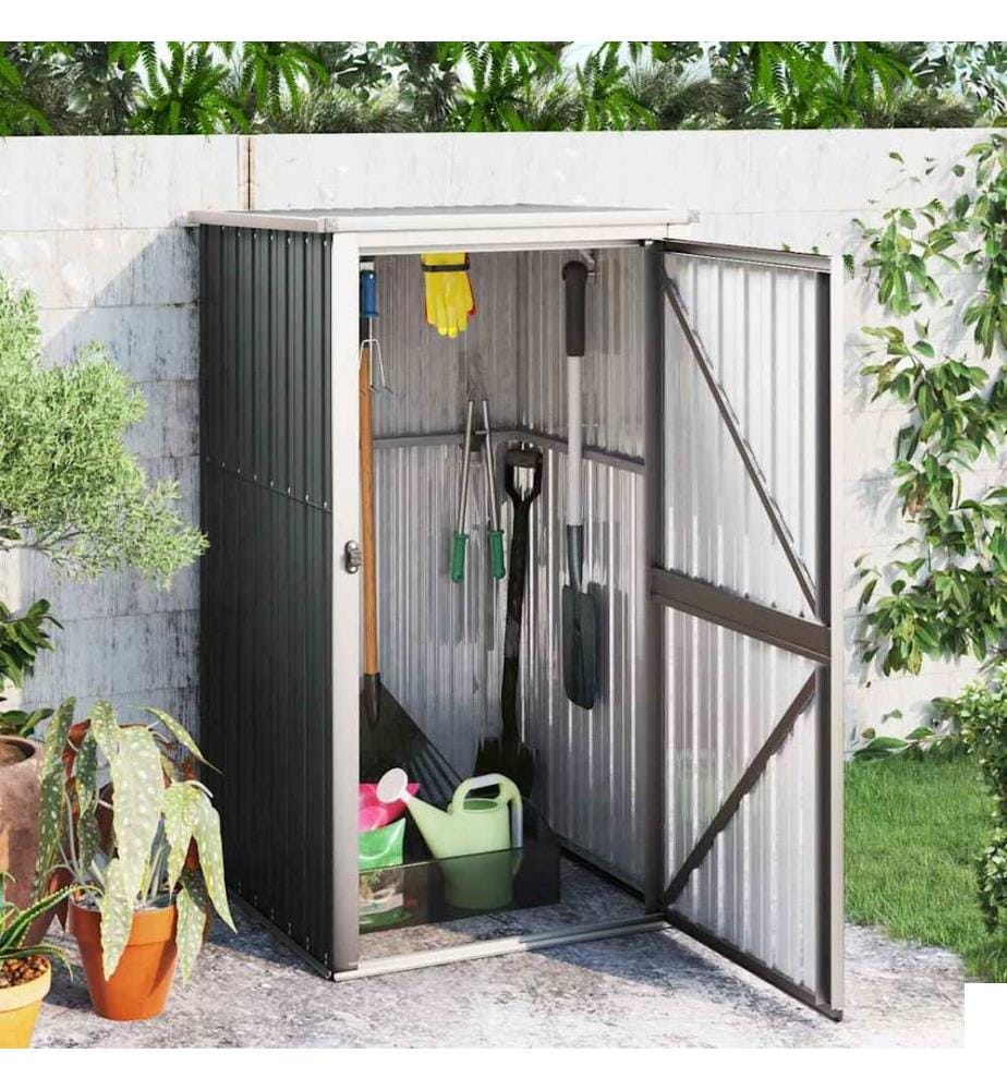 Abri à outils de jardin anthracite 88x89x161 cm acier galvanisé