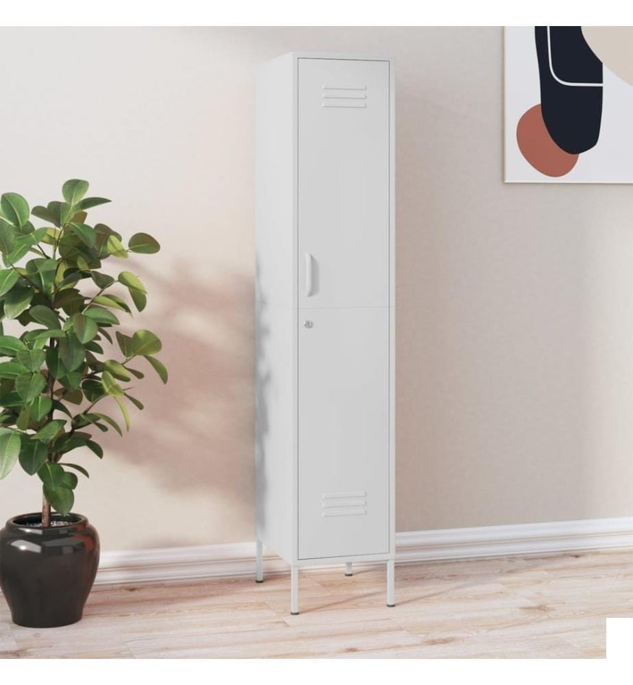Armoire à casiers Blanc 35x46x180 cm Acier