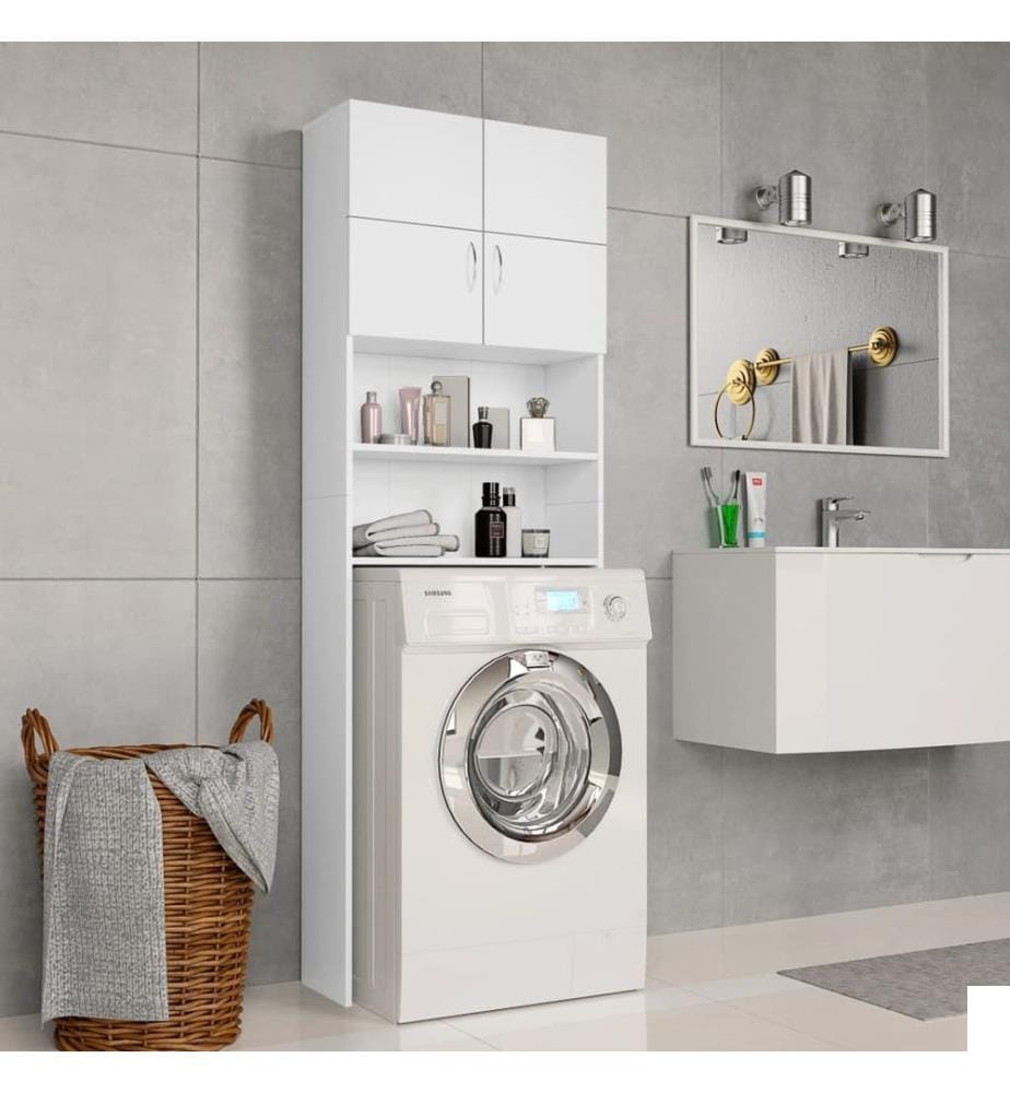 Meuble de machine à laver Blanc 64x25,5x190cm Bois d'ingénierie