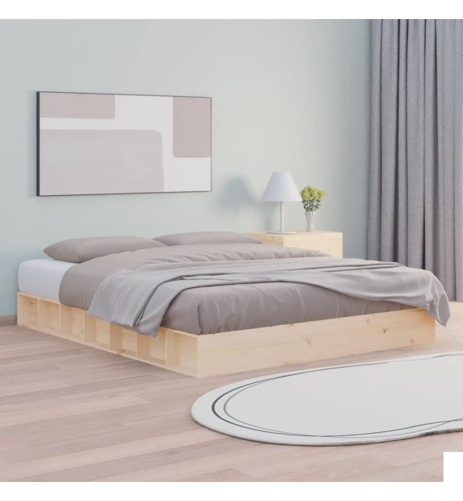 Cadre de lit sans matelas 120x200 cm bois massif