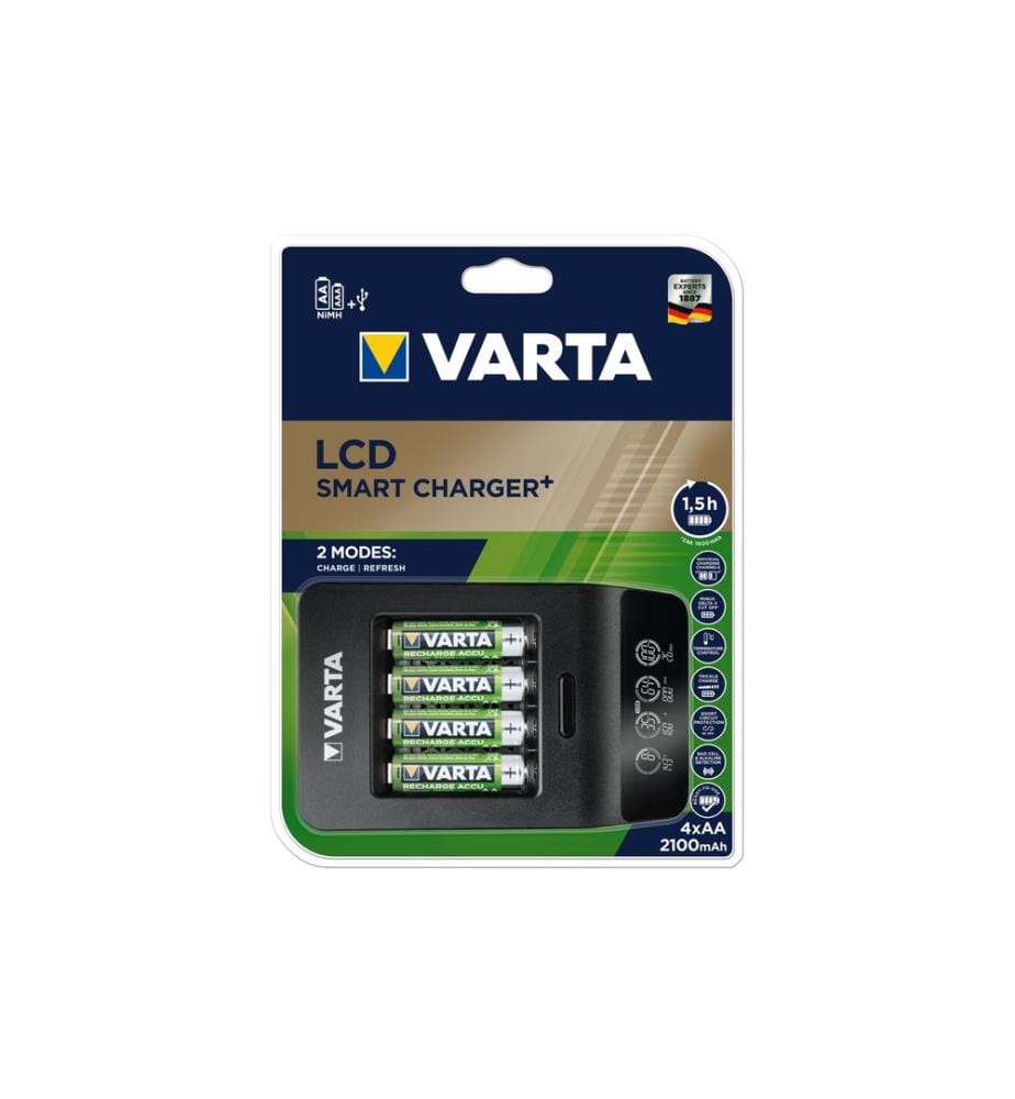 VARTA - Chargeur LCD Smart Charger+ + 4x AA 2100 mAh