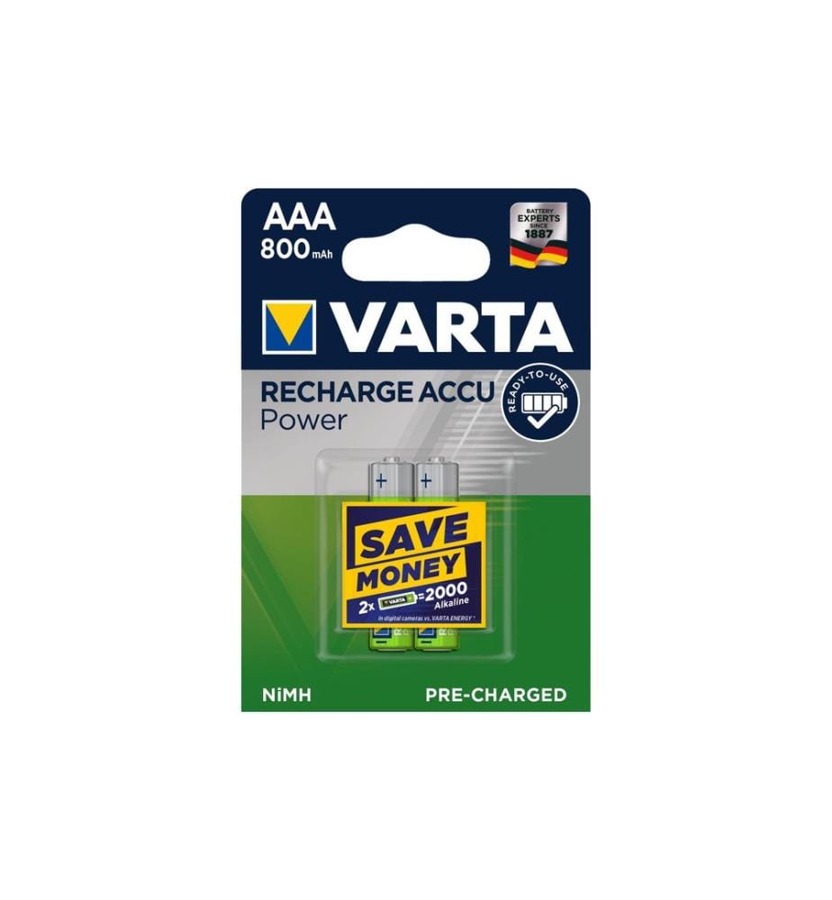 VARTA - Batterie Power NiMH AAA 800 mAh, 2 Pièce/s