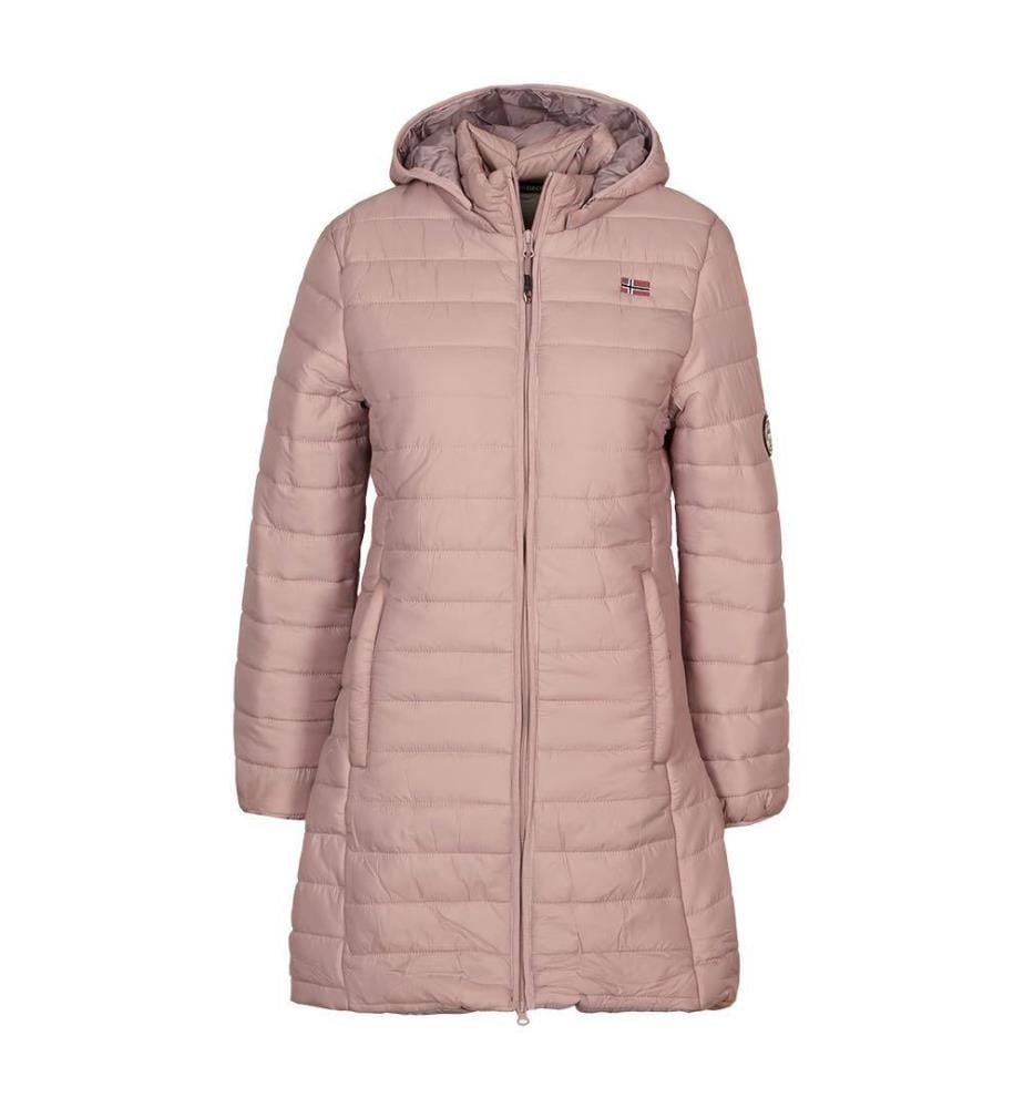 Doudoune longue Atika - Vieux rose