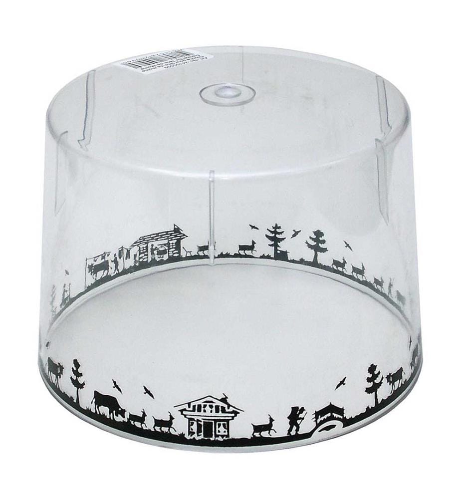Cloche transparente pour appareil à râcler le fromage avec décor Poya - Ø 157 mm, H 105 mm