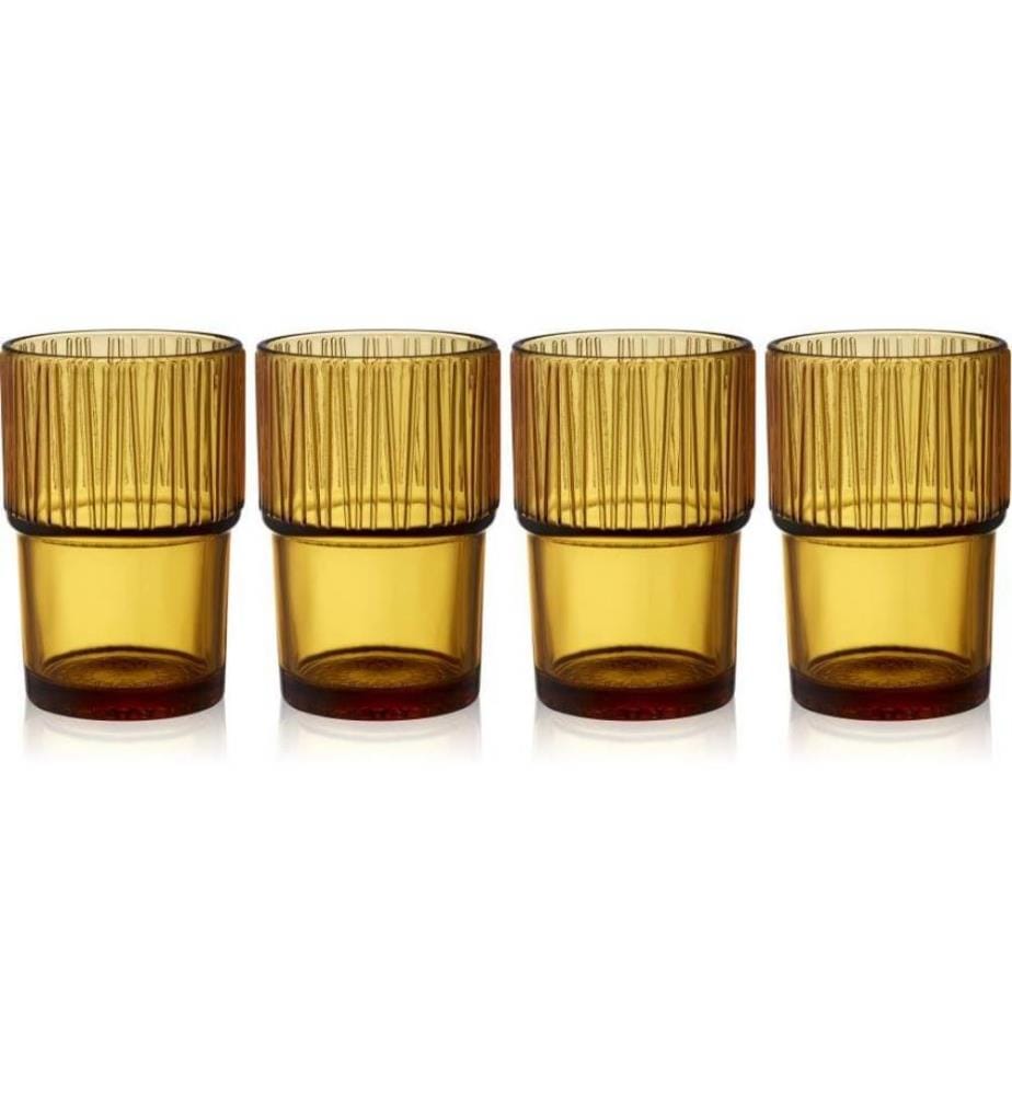 BITZ - Verre à latte macchiato Kusintha 380 ml, 4 Pièce/s, Ambre