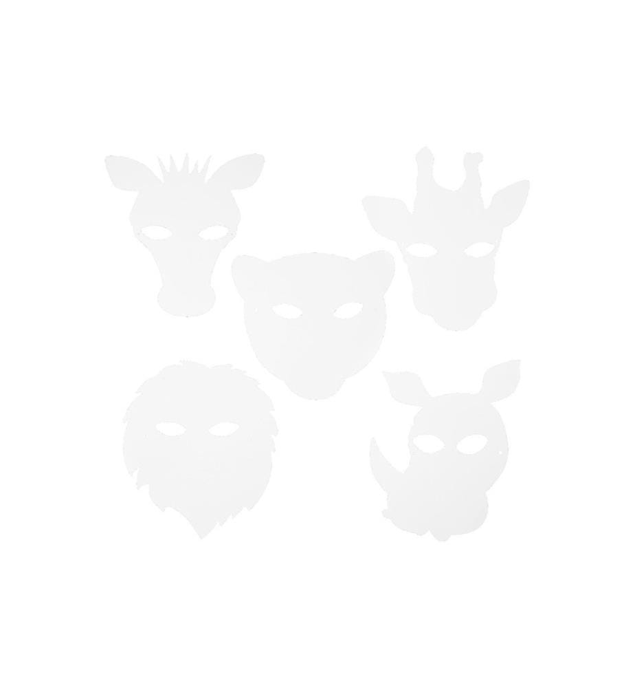 CREATIV COMPANY - Accessoires de fête Masques Jungle 16 pièces, blanc