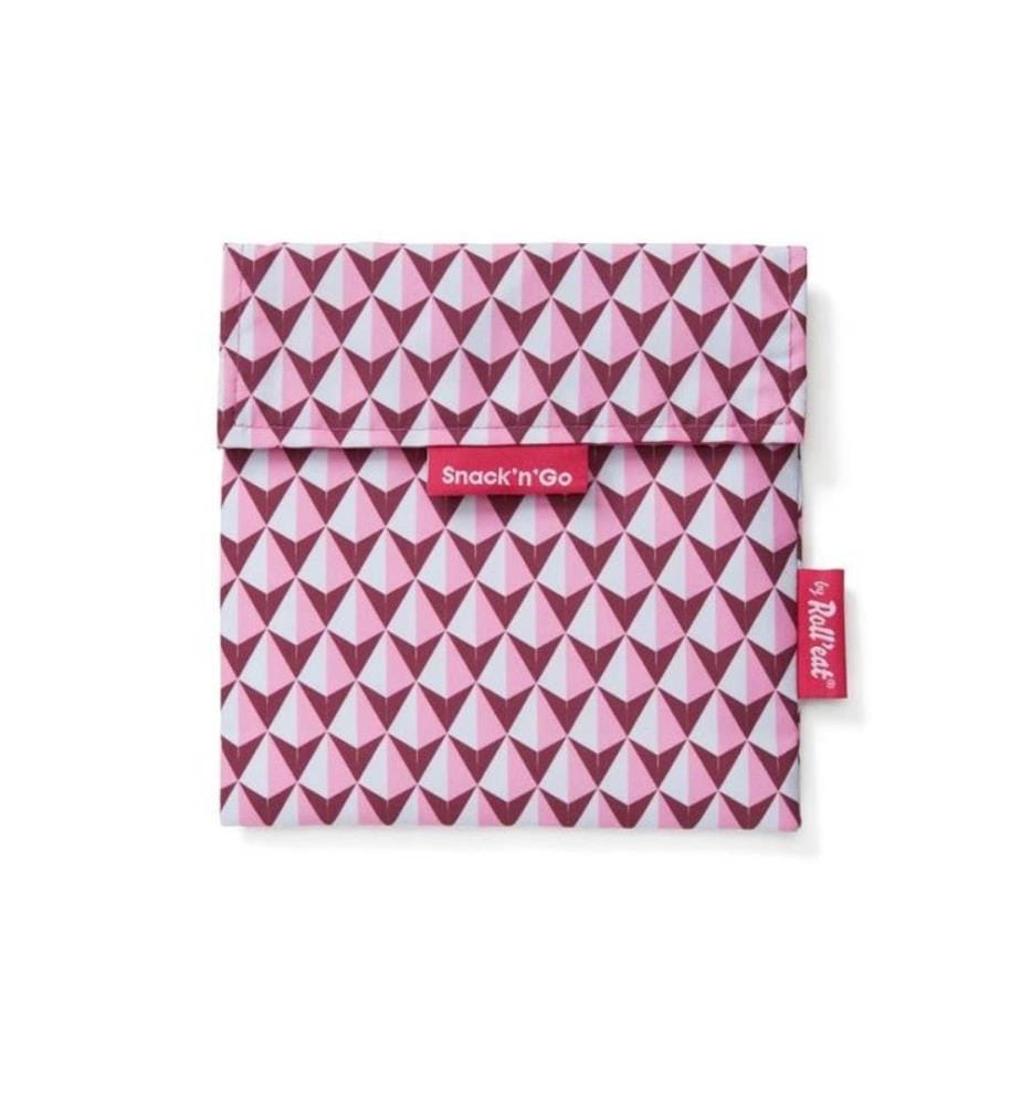 Roll'eat - Sac à lunch SnacknGo Tiles 18 cm x 18 cm, Rose