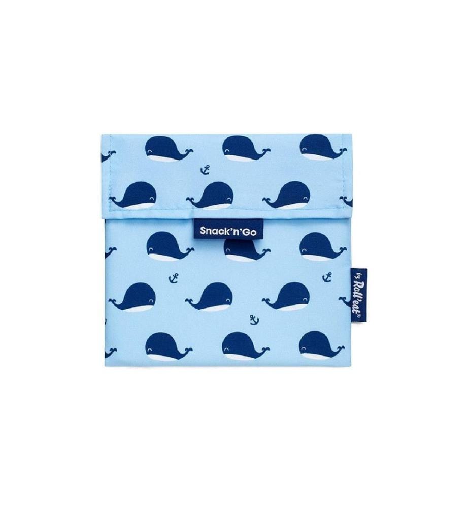 Roll'eat - Sac à lunch SnacknGo Animals Bleu clair, baleine
