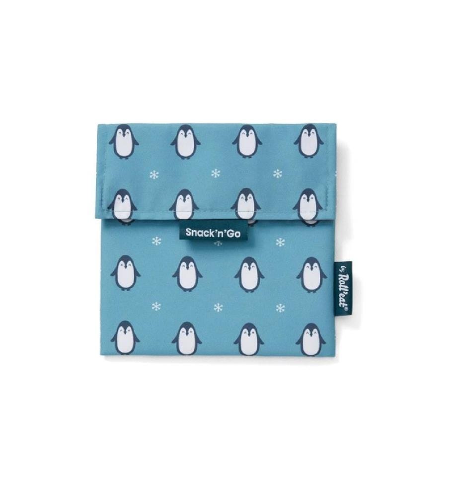 Roll'eat - Sac à lunch SnacknGo Animals Turquoise, Penguin
