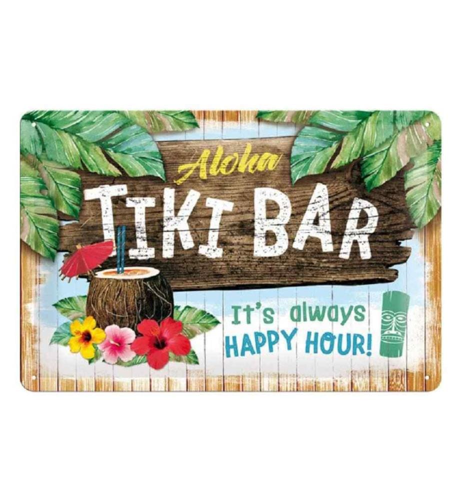 NOSTALGIC ART - Plaque Tiki Bar 20 x 30 cm, métal