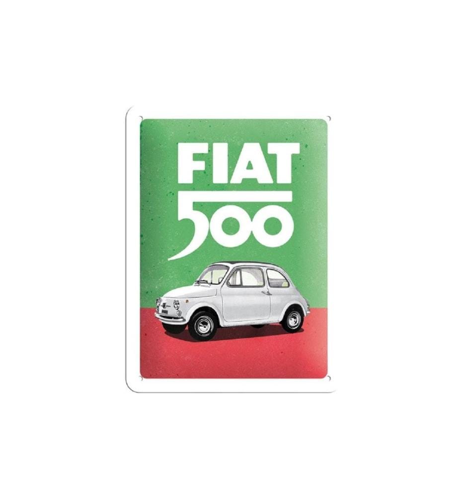 NOSTALGIC ART - Plaque Fiat 500 15 x 20 cm, métal