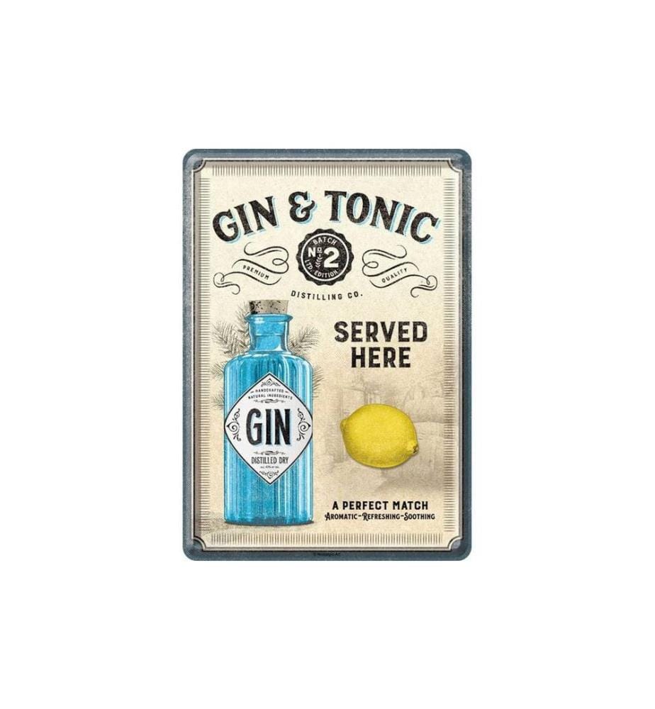 NOSTALGIC ART - Carte postale Gin & Tonic 14 x 10 cm